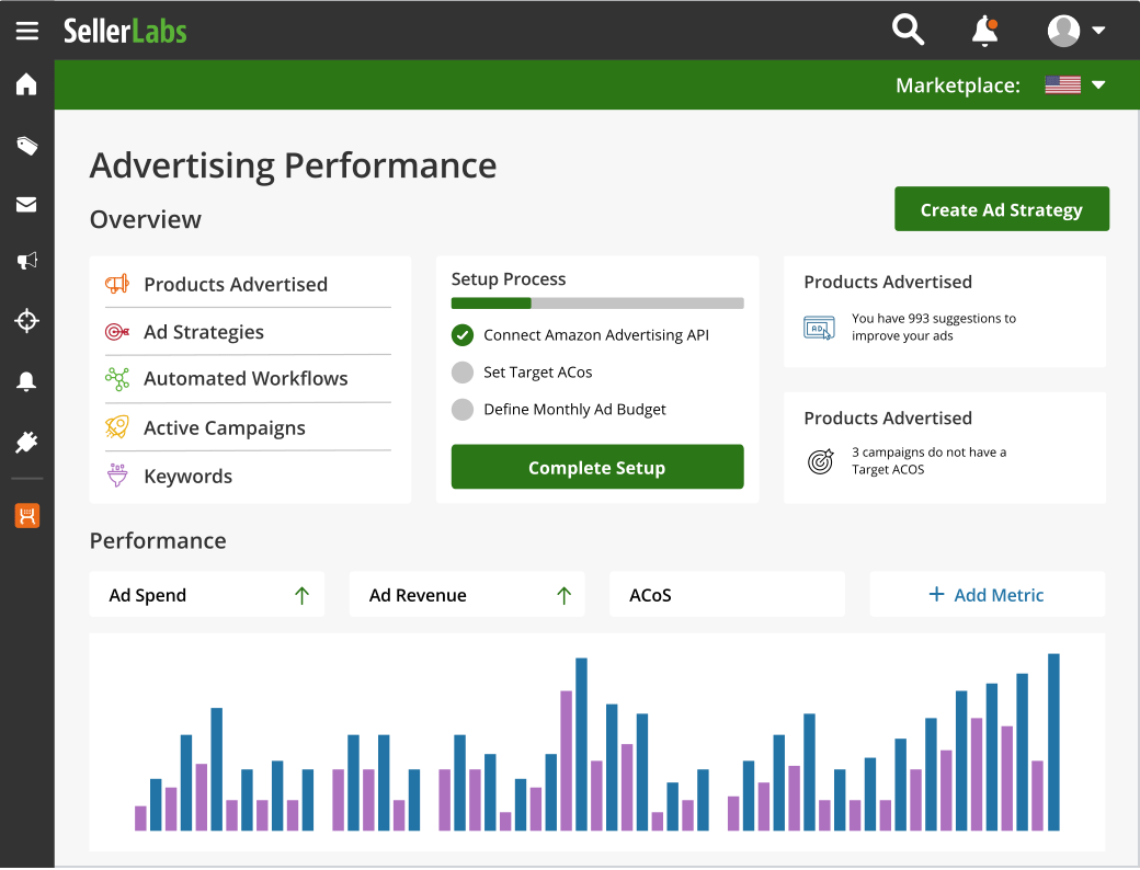 Advertising Center interface. Illustration.