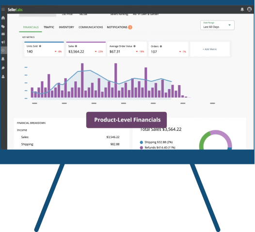 Seller Labs PRO interface. Illustration.