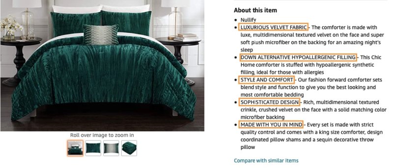 Amazon product descriptions