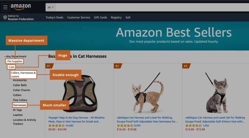Category matters in Best Seller Badge on Amazon
