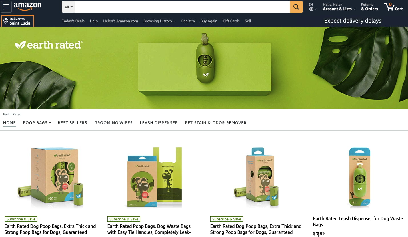 Product Grid Amazon Brand Store Display