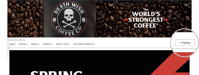 Amazon follow brands feature