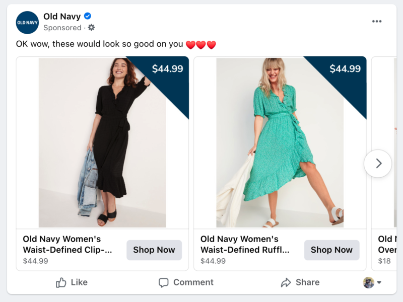 facebook advertizing carousel ads