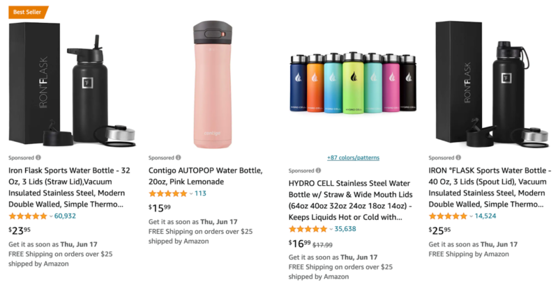 sponsored products for water bottle