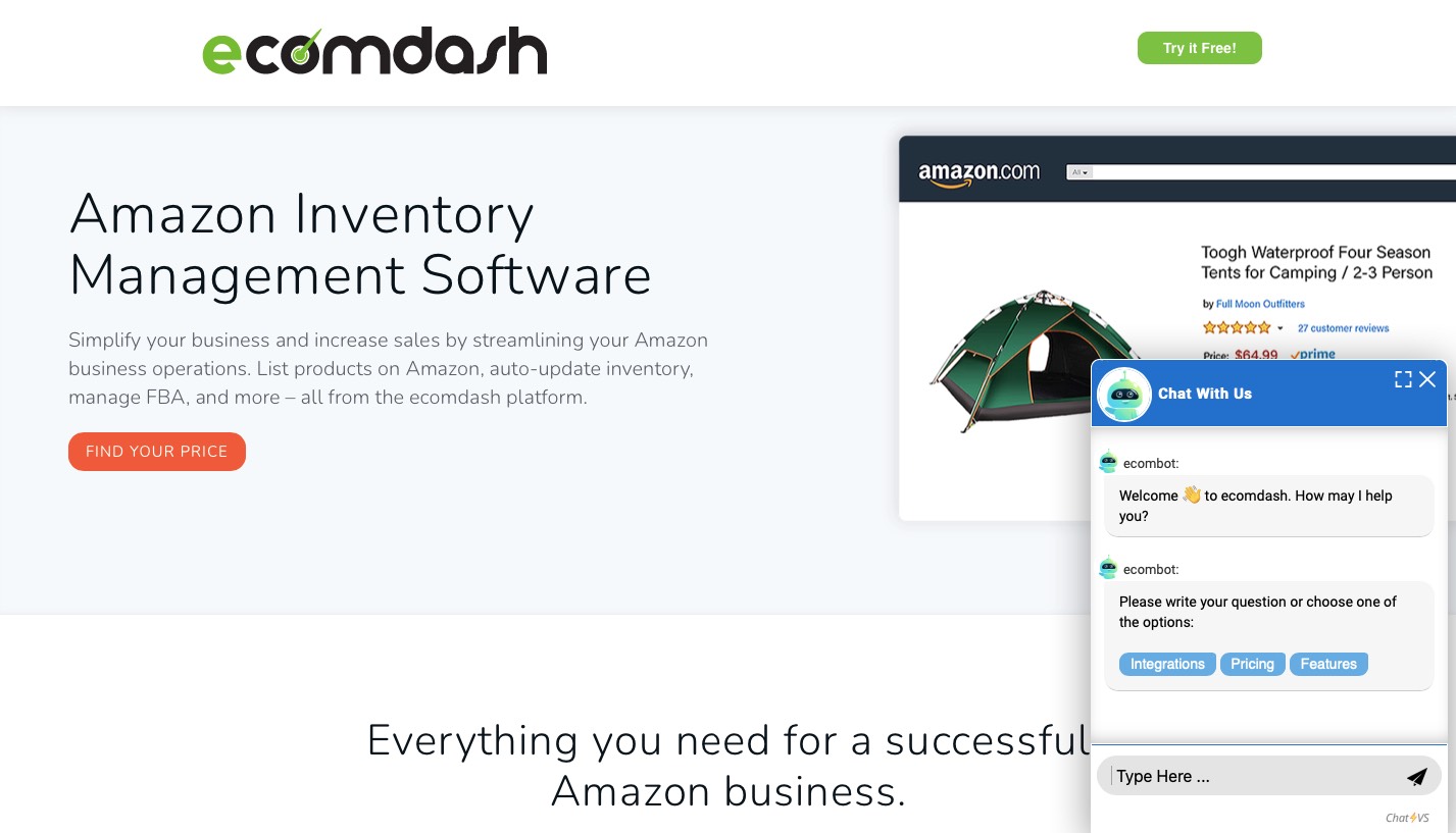 Ecomdash Amazon inventory management software