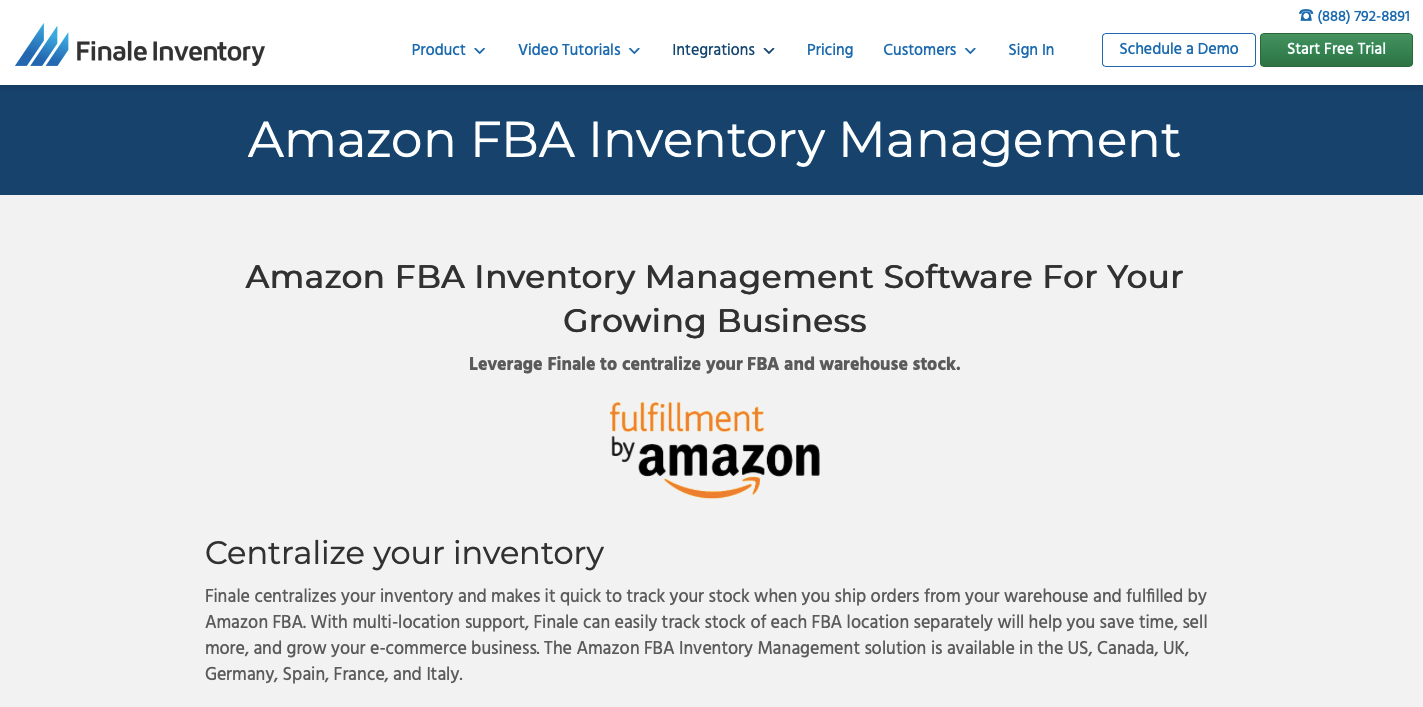 FinaleInventory Amazon inventory management software