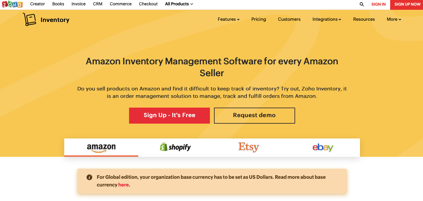 Zoho Amazon inventory management