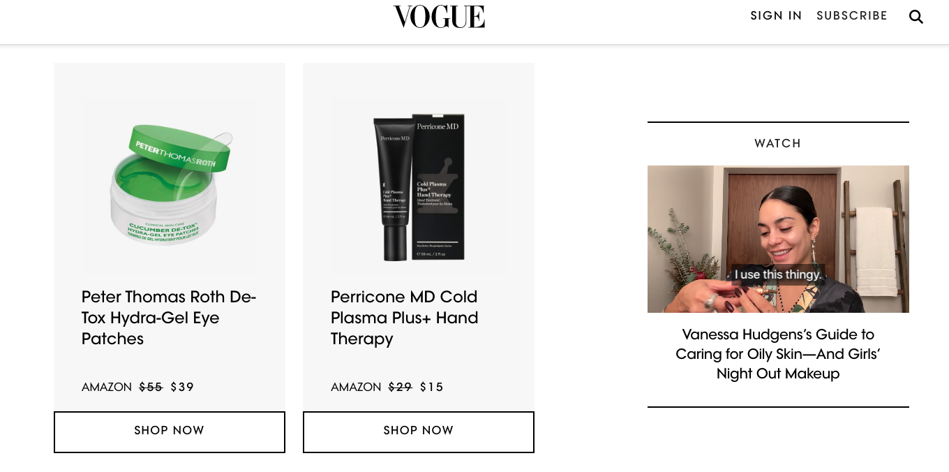 Vogue running promotional content for Prime Day 2022 deals
