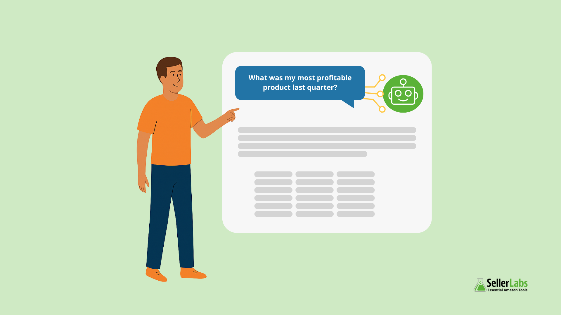 Amazon seller using the new AI tool Agent Genius from Seller Labs to find most profitable product