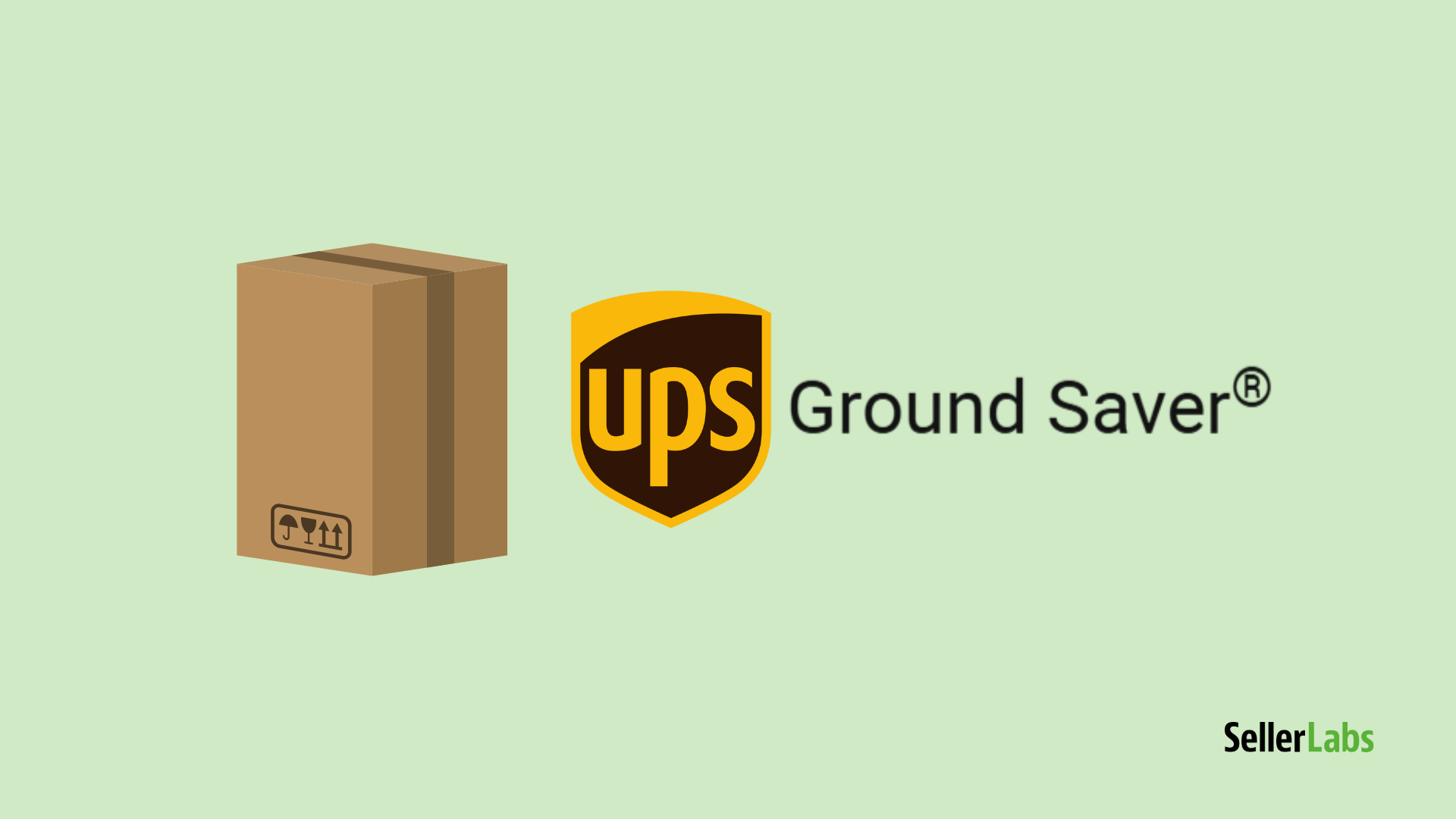 UPS Ground Saver logo beside a shipping box on a green background — illustrating the 2025 rebrand from SurePost.