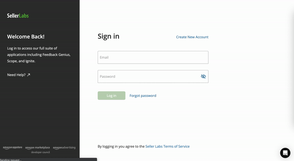 Seller Labs Forgot Password steps