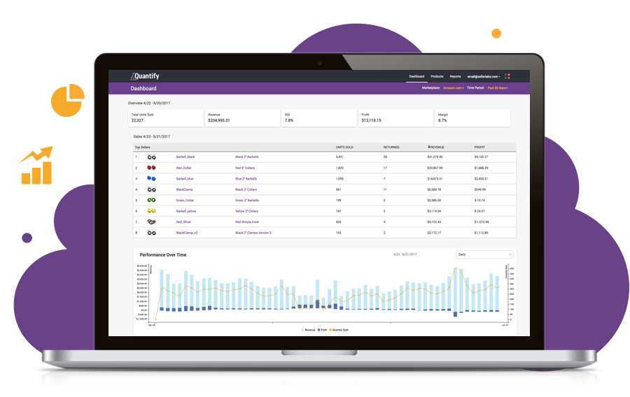 Screenshot of Quantify inventory management dashboard