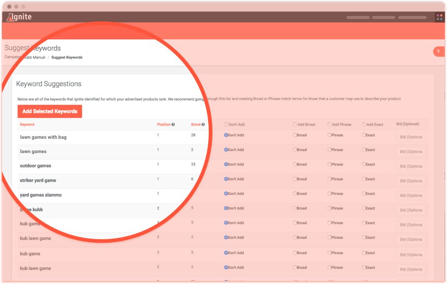 Screenshot Showing Amazon Keyword Suggestions